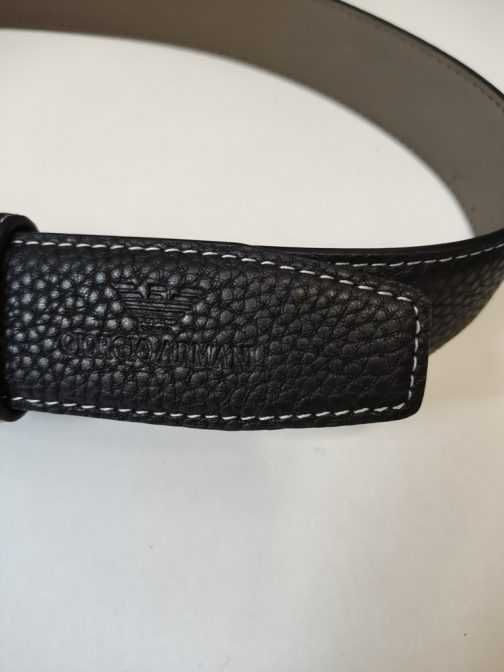 Emporio Armani Męski pasek firmowy, skóra naturalna 410