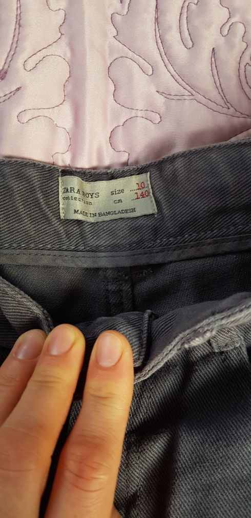 Spodenki zara 140 cm chłopiec jeans grafit