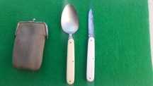 Faca colher inox ferro vintage antiga