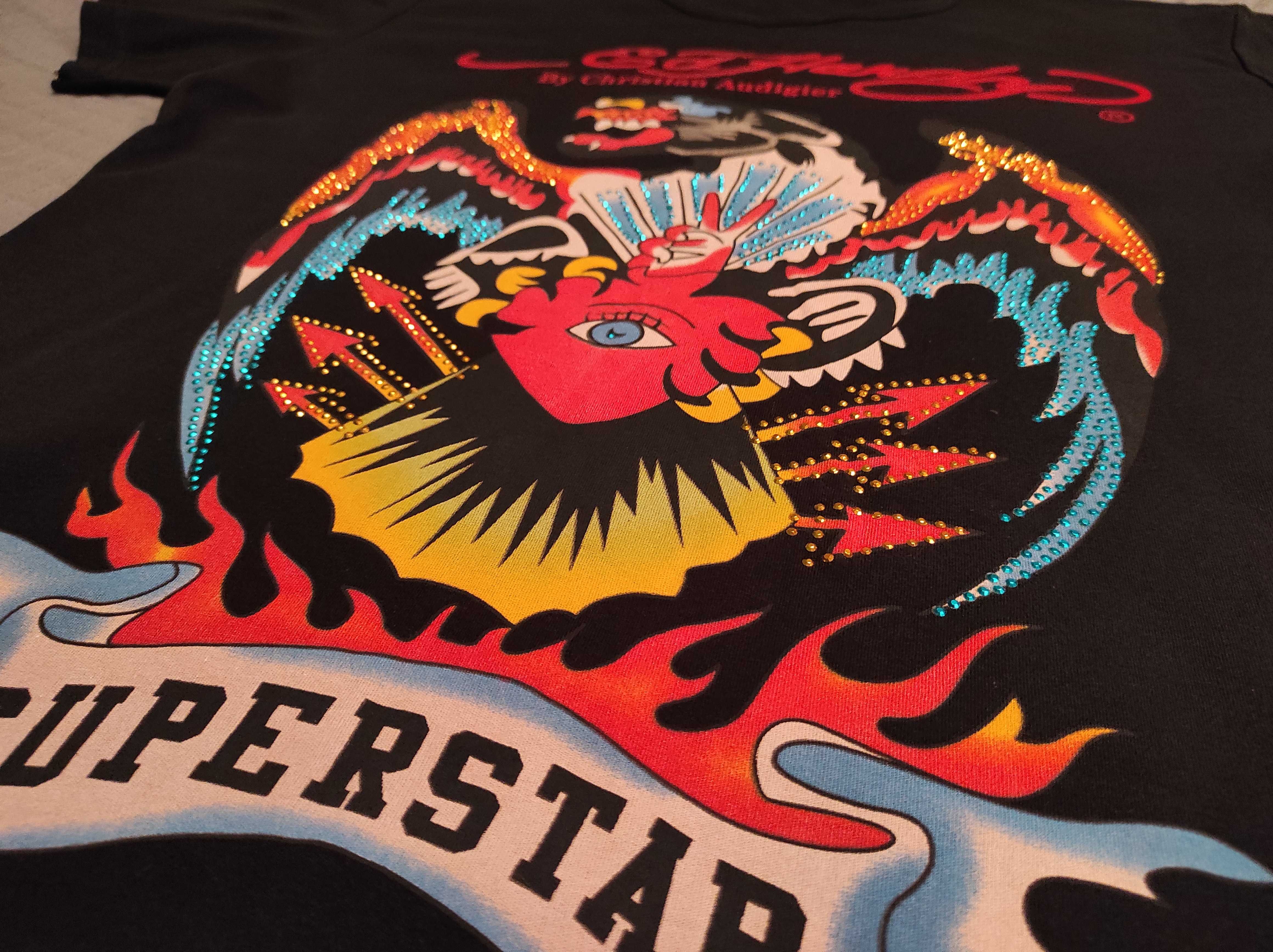 T-shirt, koszulka - ED HARDY - SUPERSTAR - rozmiar XXL