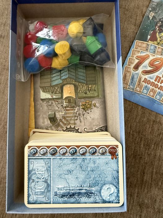 1912 доповнення ticket to ride настільна гра