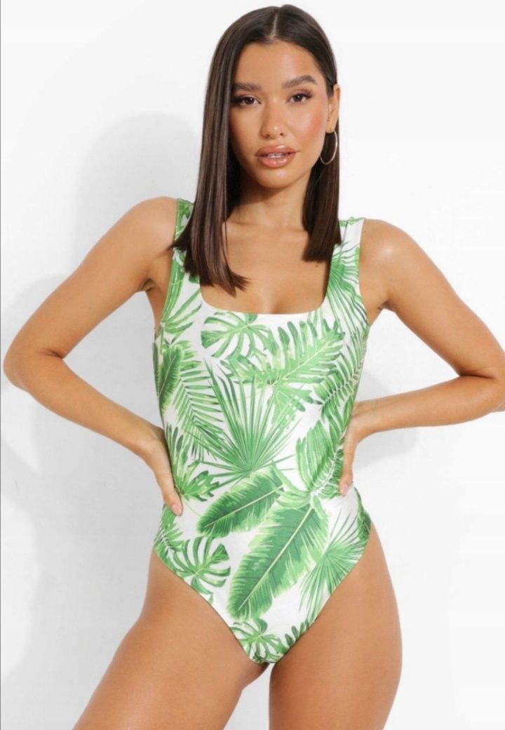 Boohoo strój kąpielowy liście ML
