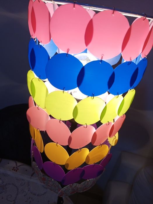 Candeeiro handmade colorido 76cm