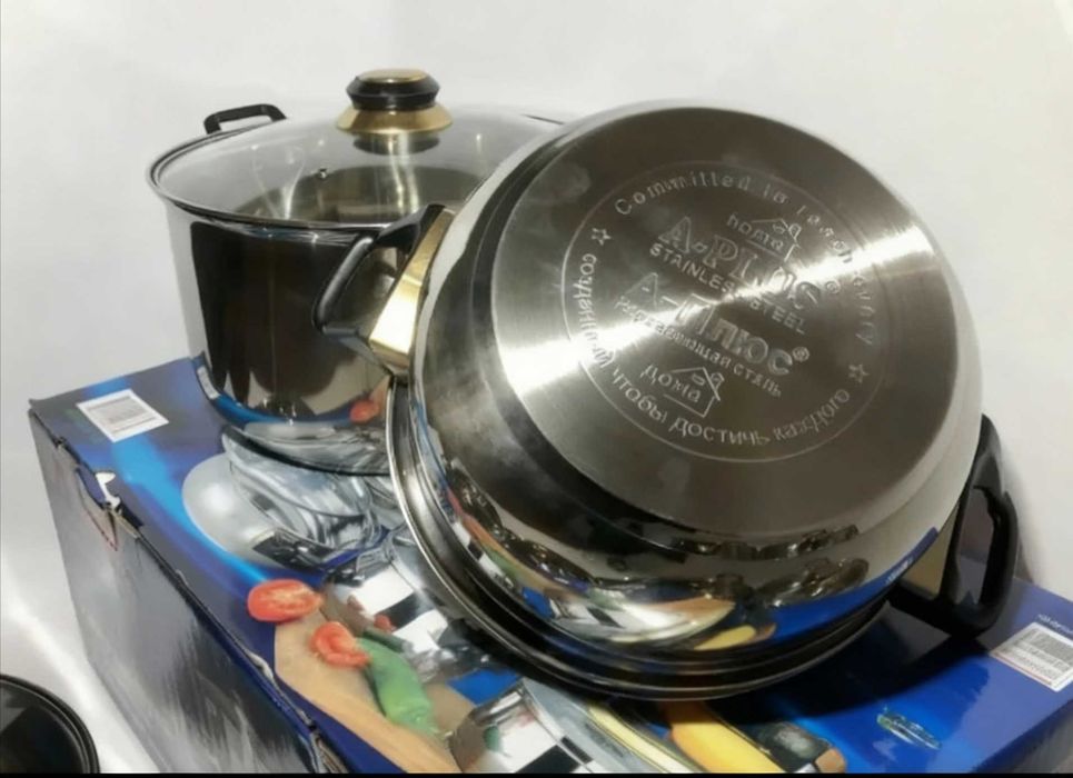 Набор кастрюль / набір каструль нержавійка - новый, 12 предметов