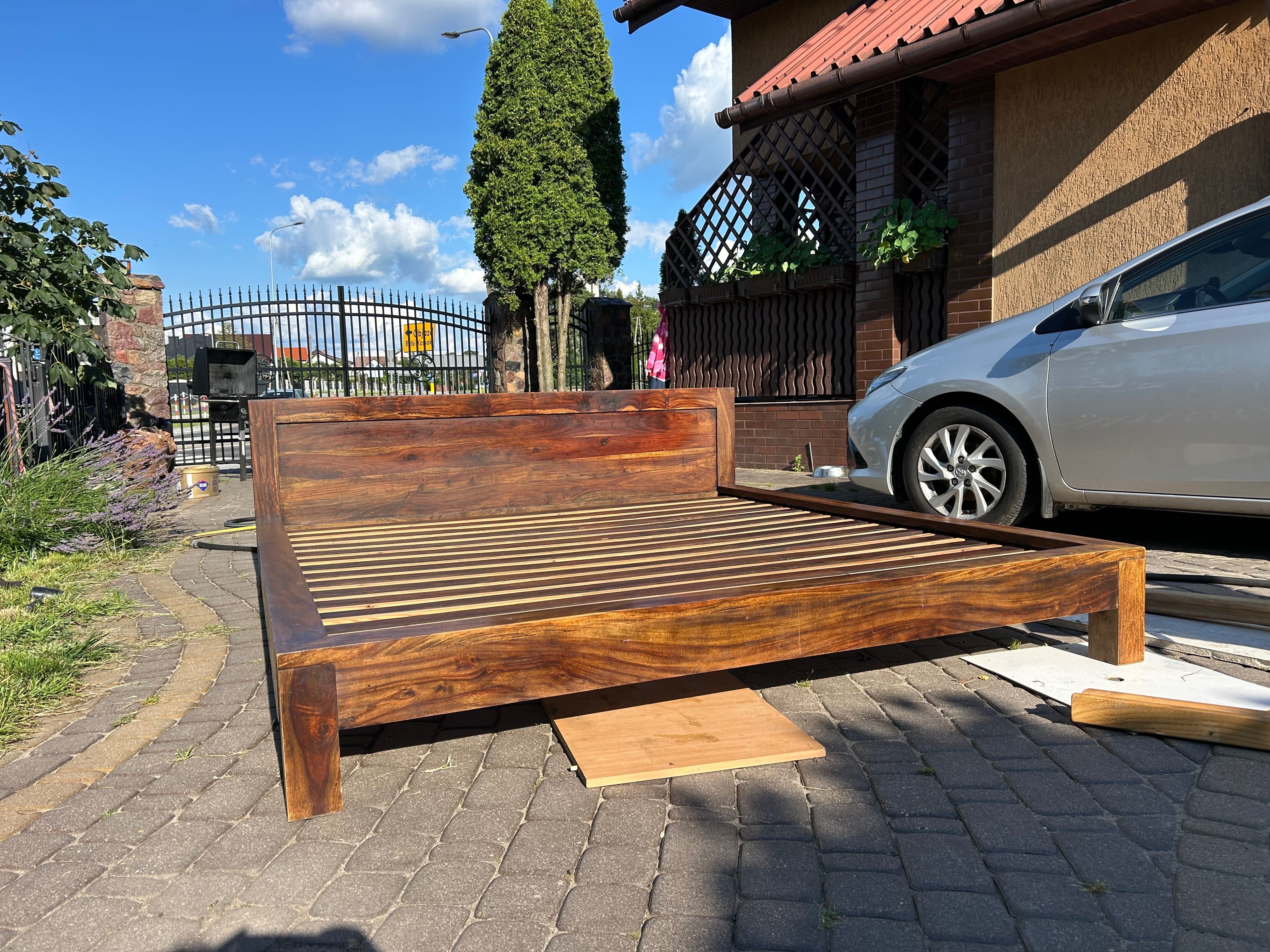 Łóżko drewniane rama łóżka palisander 180x200