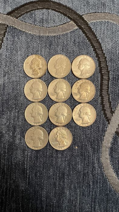 Monety Liberty Quarter Dollar 11 szt.