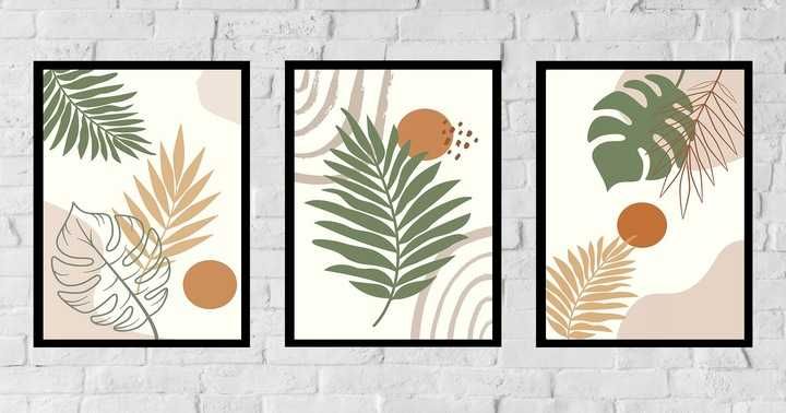 50x40 obrazy w ramie plakaty ramka MONSTERA NATURA KSZTAŁTY SALON BOHO