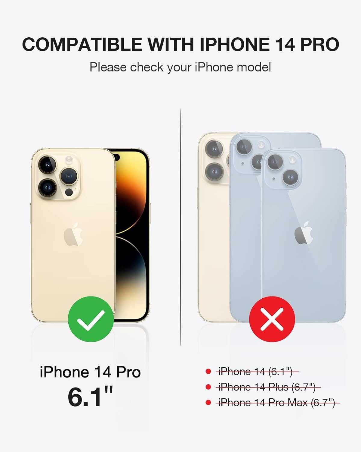 OCASE iPhone 14 Pro etui z klapką magnetyczne skórzane + szkło Portfel