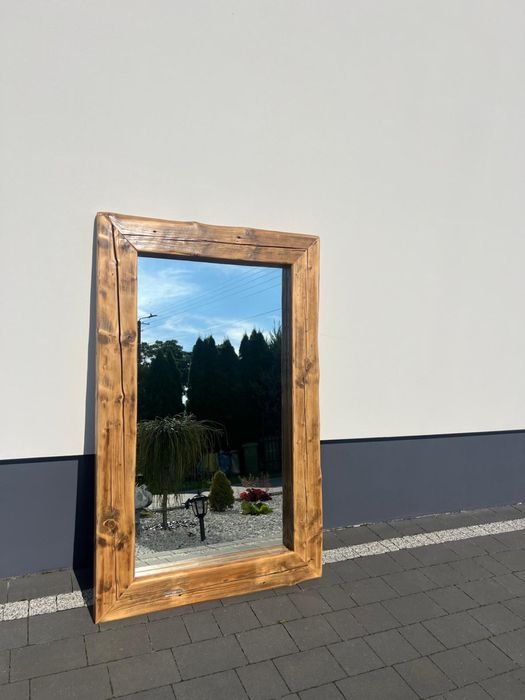 Lustro rama stare DREWNO belka 84x135
