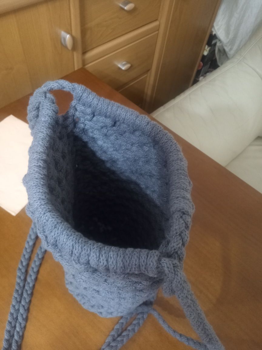 Torebka listonoszka pleciona handmade