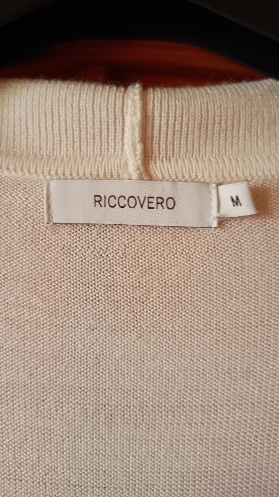 Riccovero  Norweski elegancki sweter z wełny merynosów, Rozmiar M-XL