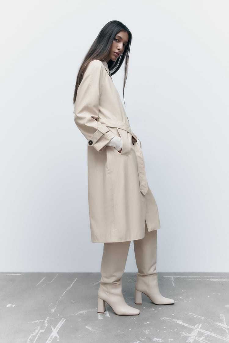 ZARA Тренч из эко-кожи zara плащ пальто тренч Хит 2025