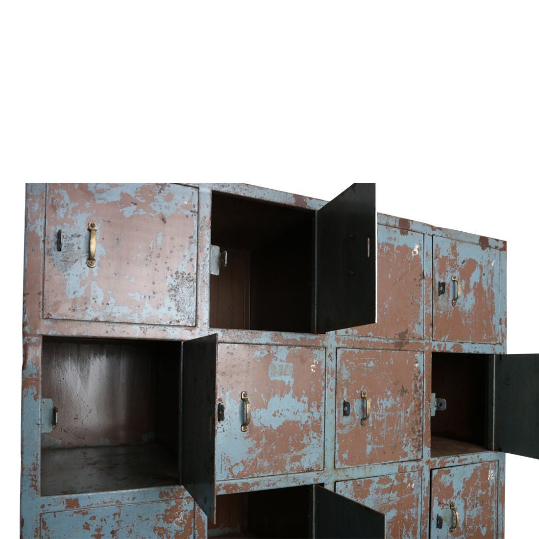 Błękitny regał metalowy loft