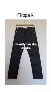 Filippa K damskie spodnie czarne jeansy S woskowane