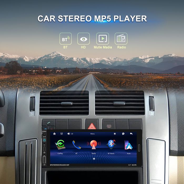 Rádio 1din 6,89 polegadas Touch CARPLAY Android Auto USB FM novo