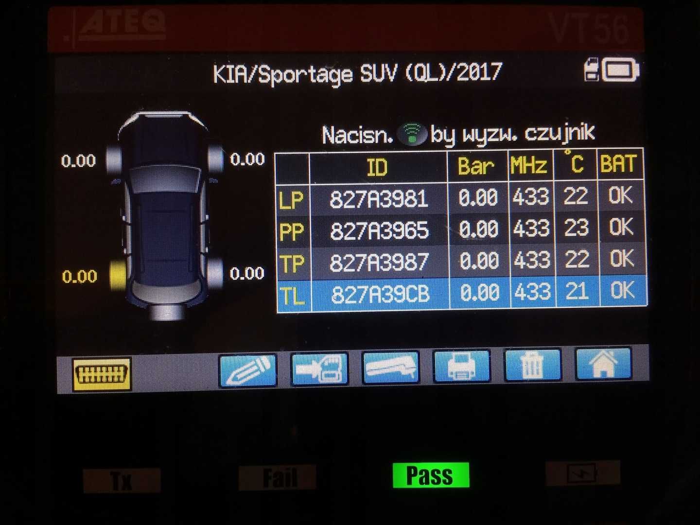 1x czujnik ciśnienia TPMS HYUNDAI i30 KONA 52933F2000