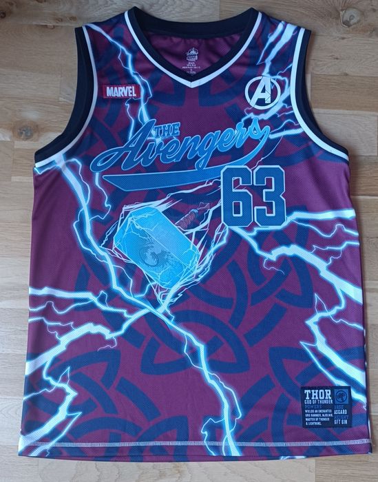 Unikat Koszulka Marvel Avengers Thor Mjölnir Jersey Basketball roz. M
