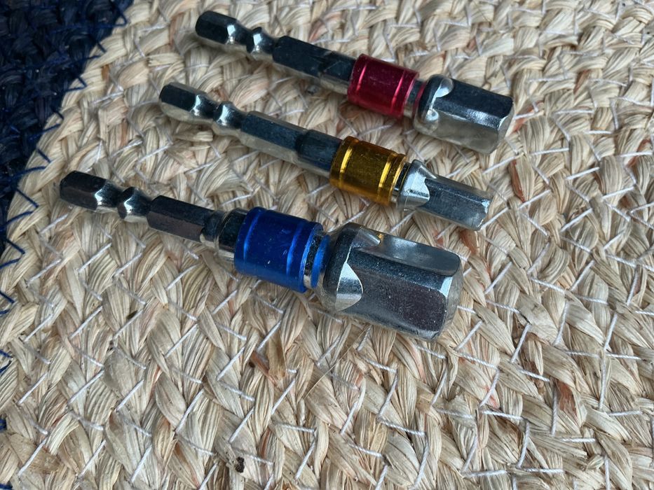 Набор 3шт переходников адаптеров шестигранка 1/4 квадрат 1/4 3/8 1/2