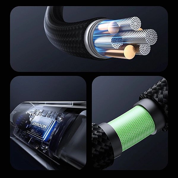 Kabel Joyroom S-A16 Pro Prism Series 3A USB-A - Lightning z wyświetlac