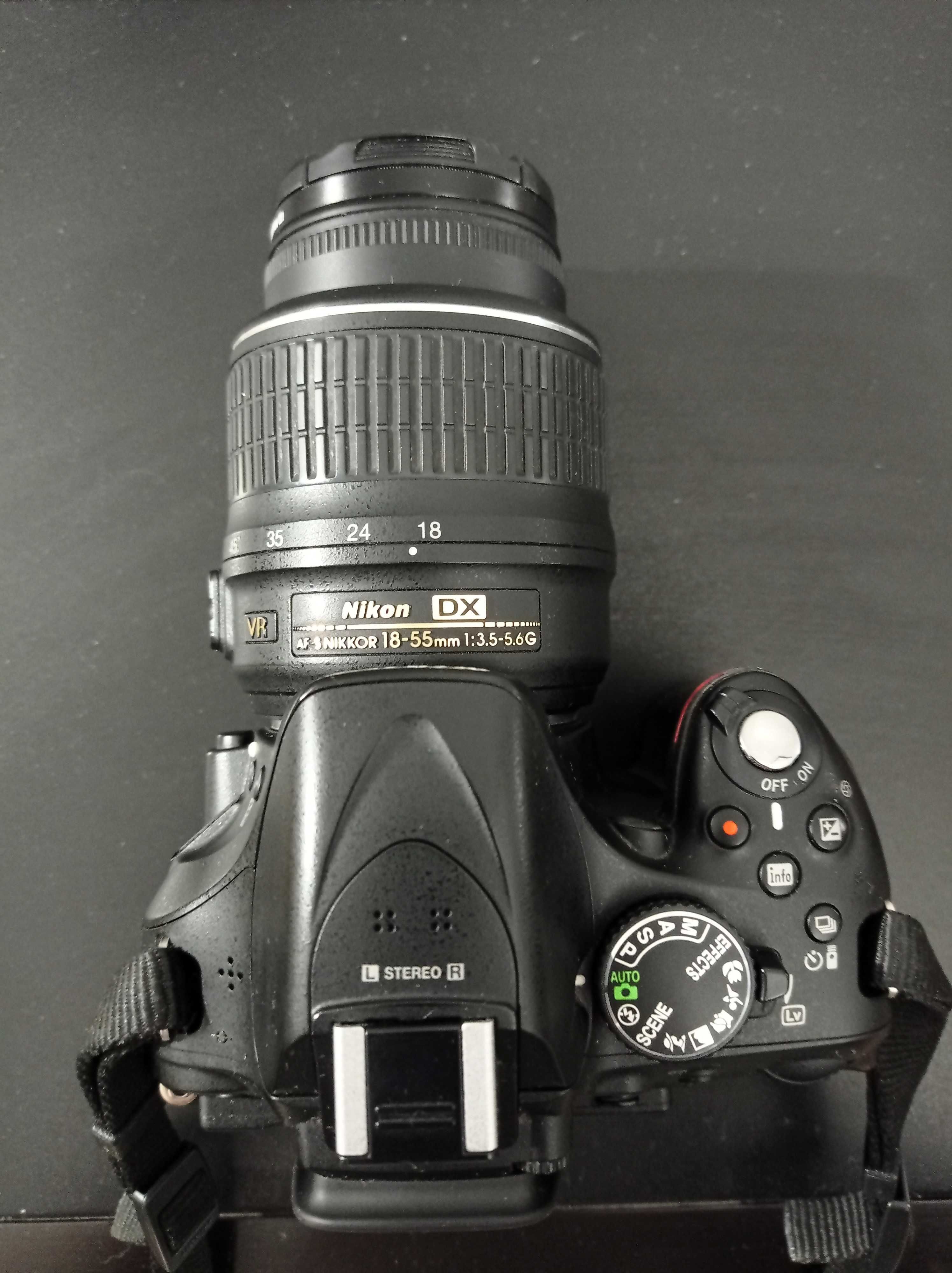 Aparat cyfrowy lustrzanka Nikon D5200 + obiektyw Nikkor 18-55 mm