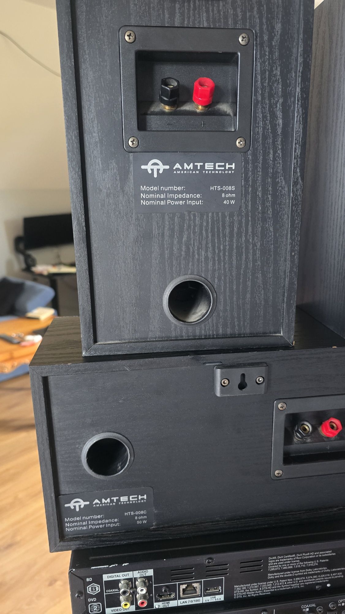 Zestaw kina domowego Pioneer , Amtech 5kolumn, amplituner, Blueray,