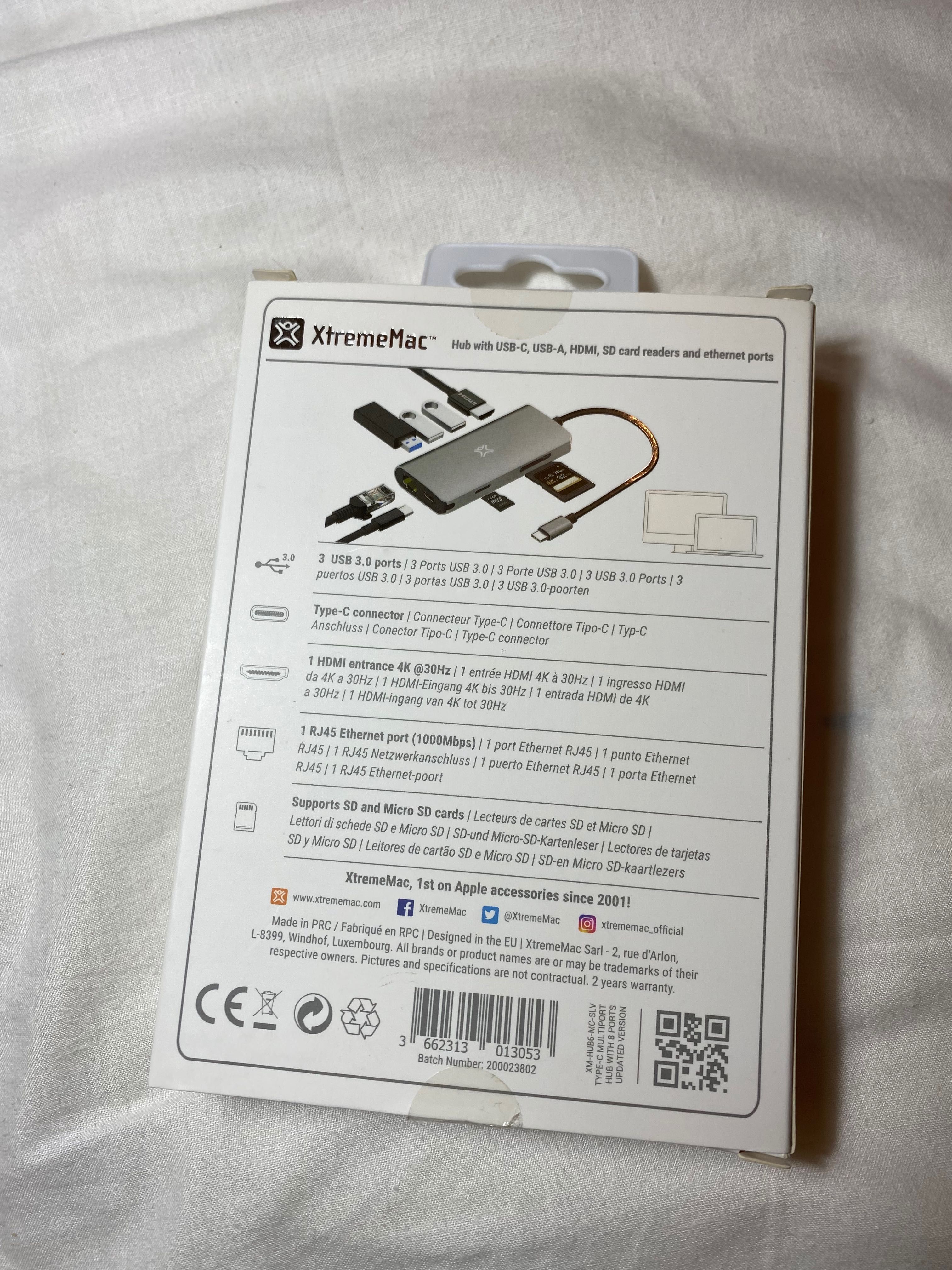 Adaptador MacBook XtremaMac
Type-C Multiportas Hub, 8 Portas