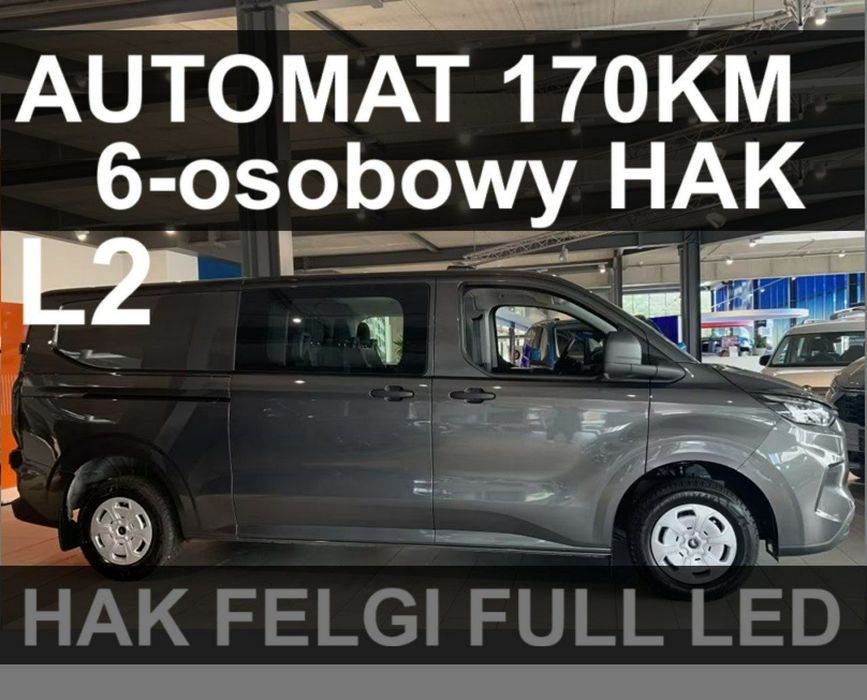 Ford Transit Custom  Automat 170KM L2 6-osob. Brygadowy Trend Super Niska Cena !!