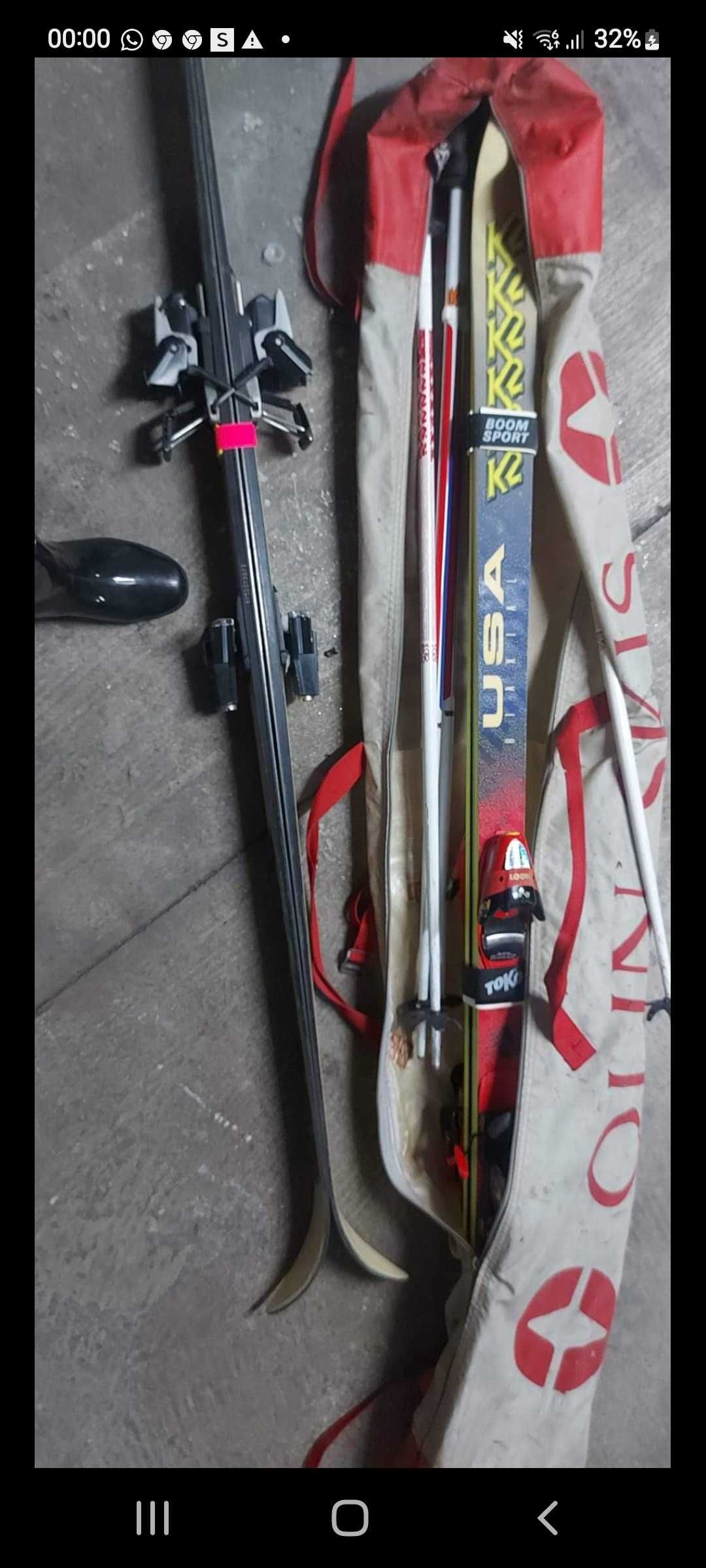 2 pares skis em bom estado