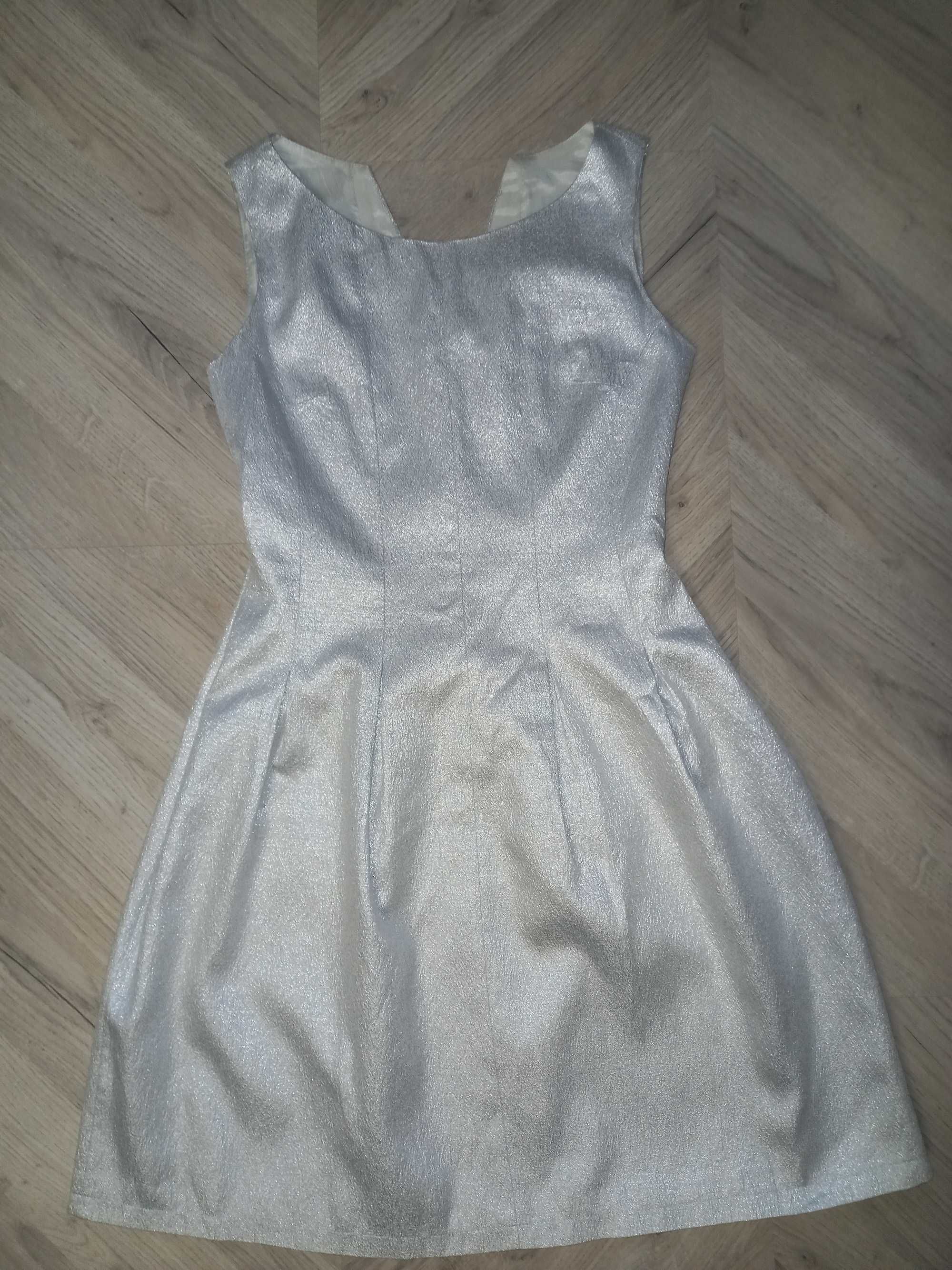 Srebrna sukienka 36 S wesele studniówka