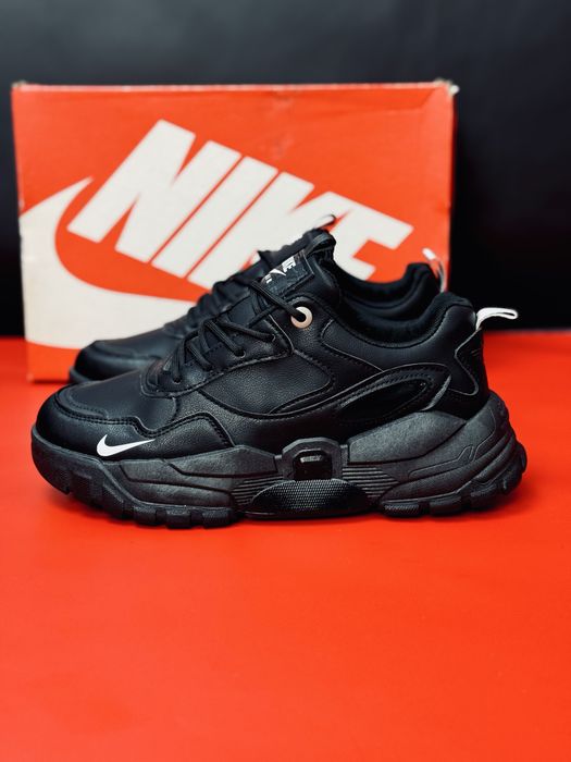 Осенние Кожаные кроссовки Nike мужские на теплой подошве Найк Осень