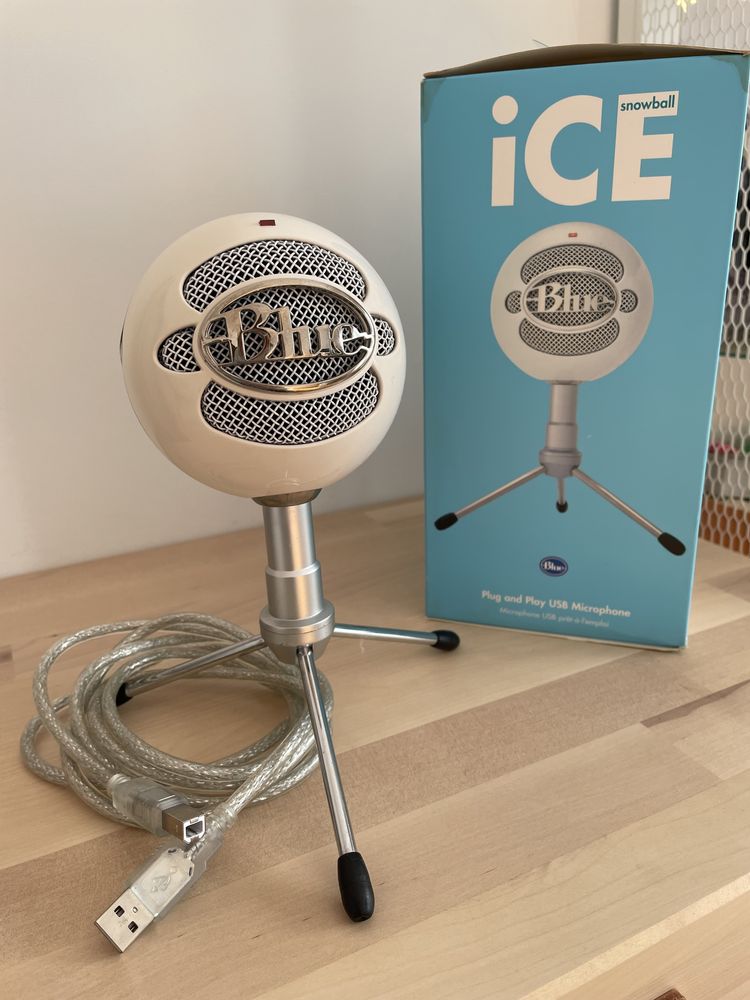 Microphone Snowball branco como novo