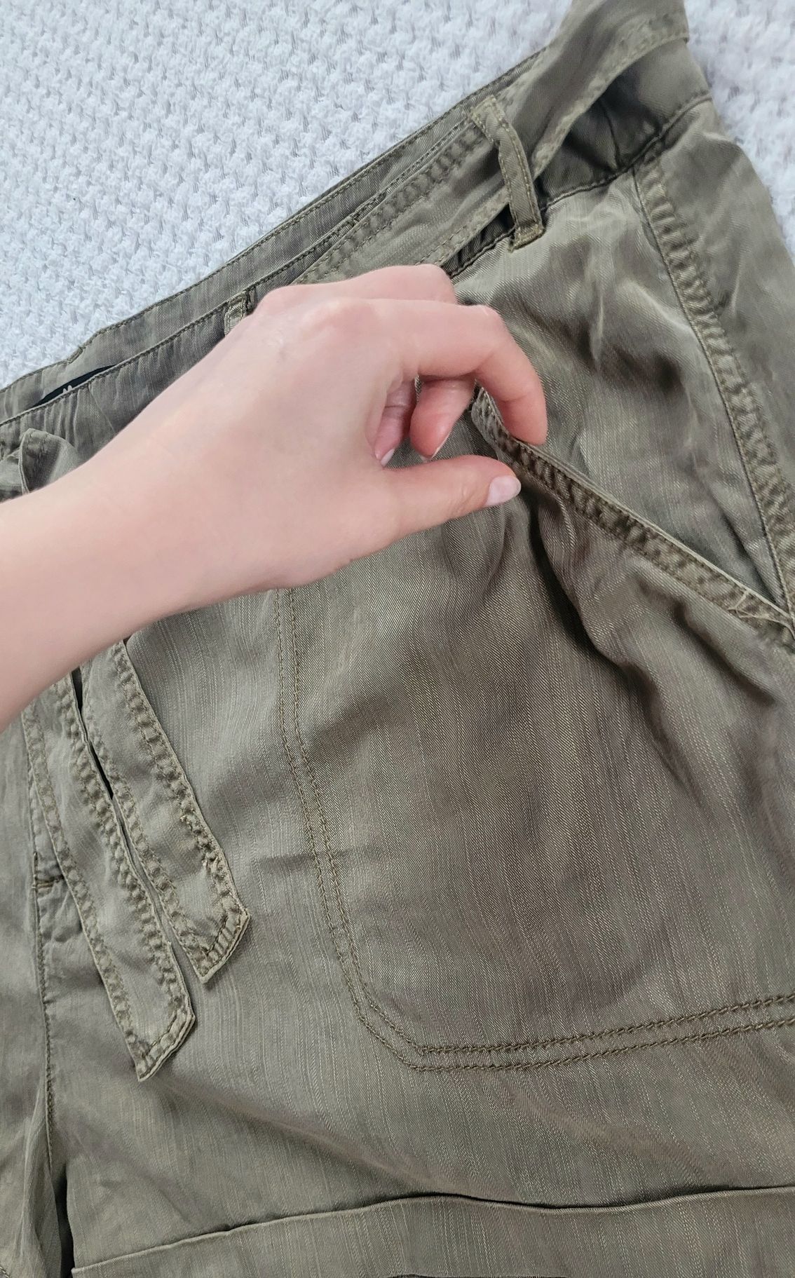 Nowe krótkie spodenki szorty wysoki stan wiązane w pasie plus size