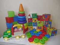 Игрушки для малышей Кубики пирамида мозаика музыкальное авто ферма