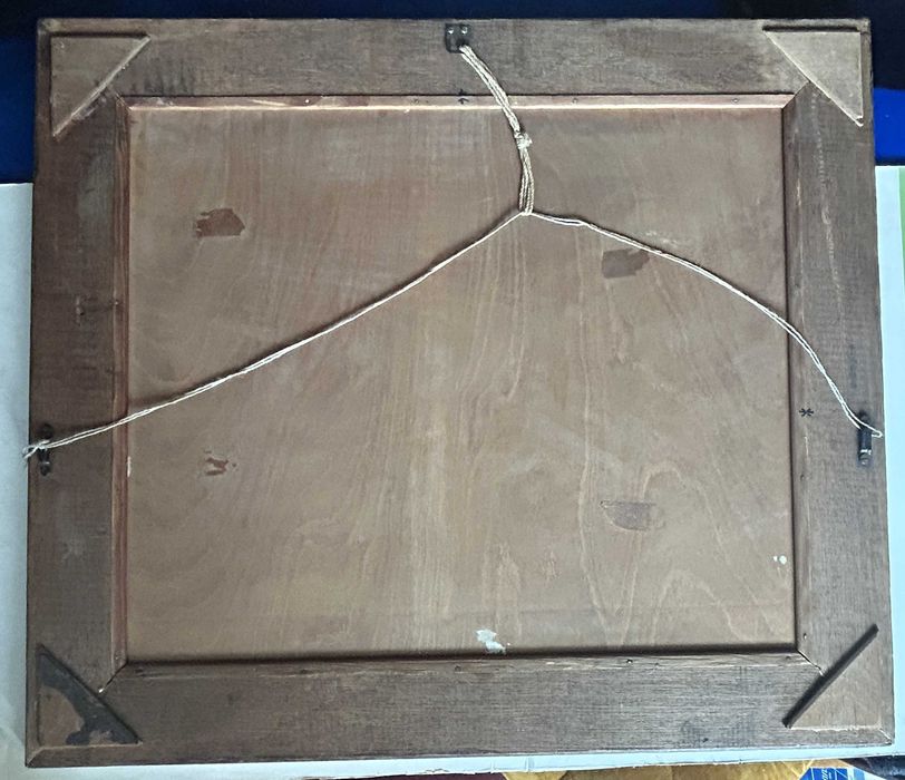 Obraz olejny w dębowej ramie W lesie Obraz podpisany w 60,0 x 76,0 cm