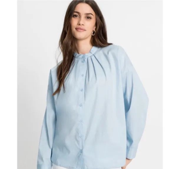 Bonprix Błękitna Koszula Oversize na Guziki Długi Rękaw 36