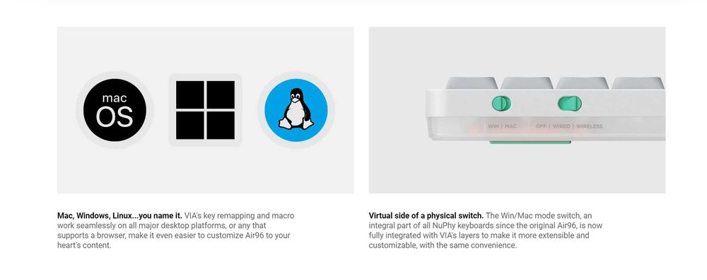 Nuphy Air 96V2, Lunar Gray, switch red/brown/cowberry/wisteria/moss