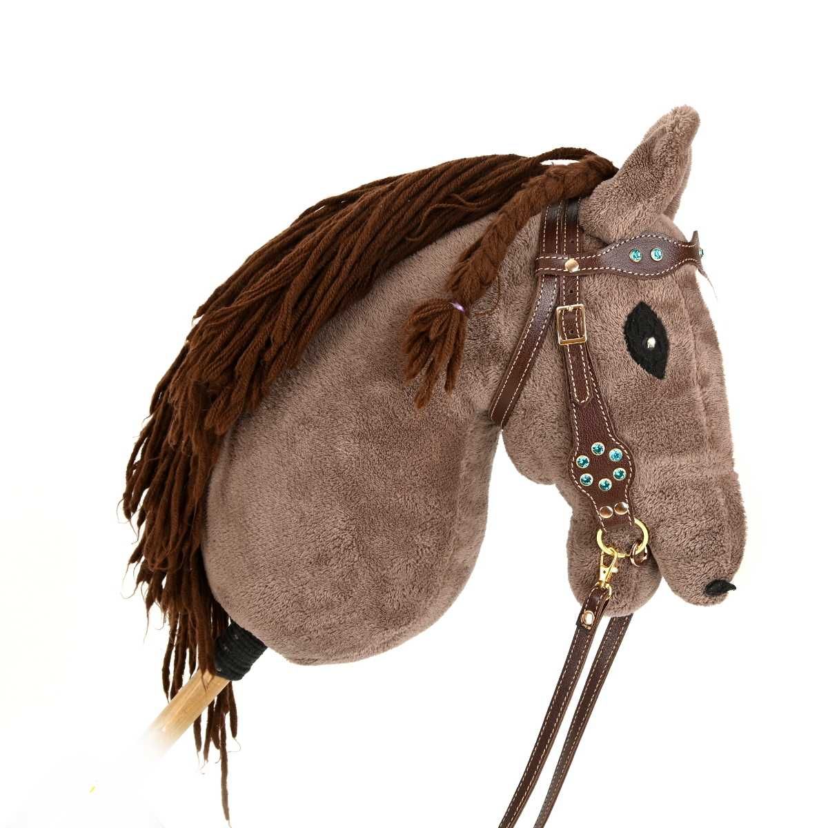 Ogłowie dla hobby horse A3 westernowe ze skóry naturalnej