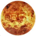Zegar ścienny planeta mars z wyświetlaczem LED 32 cm pomarańczowy