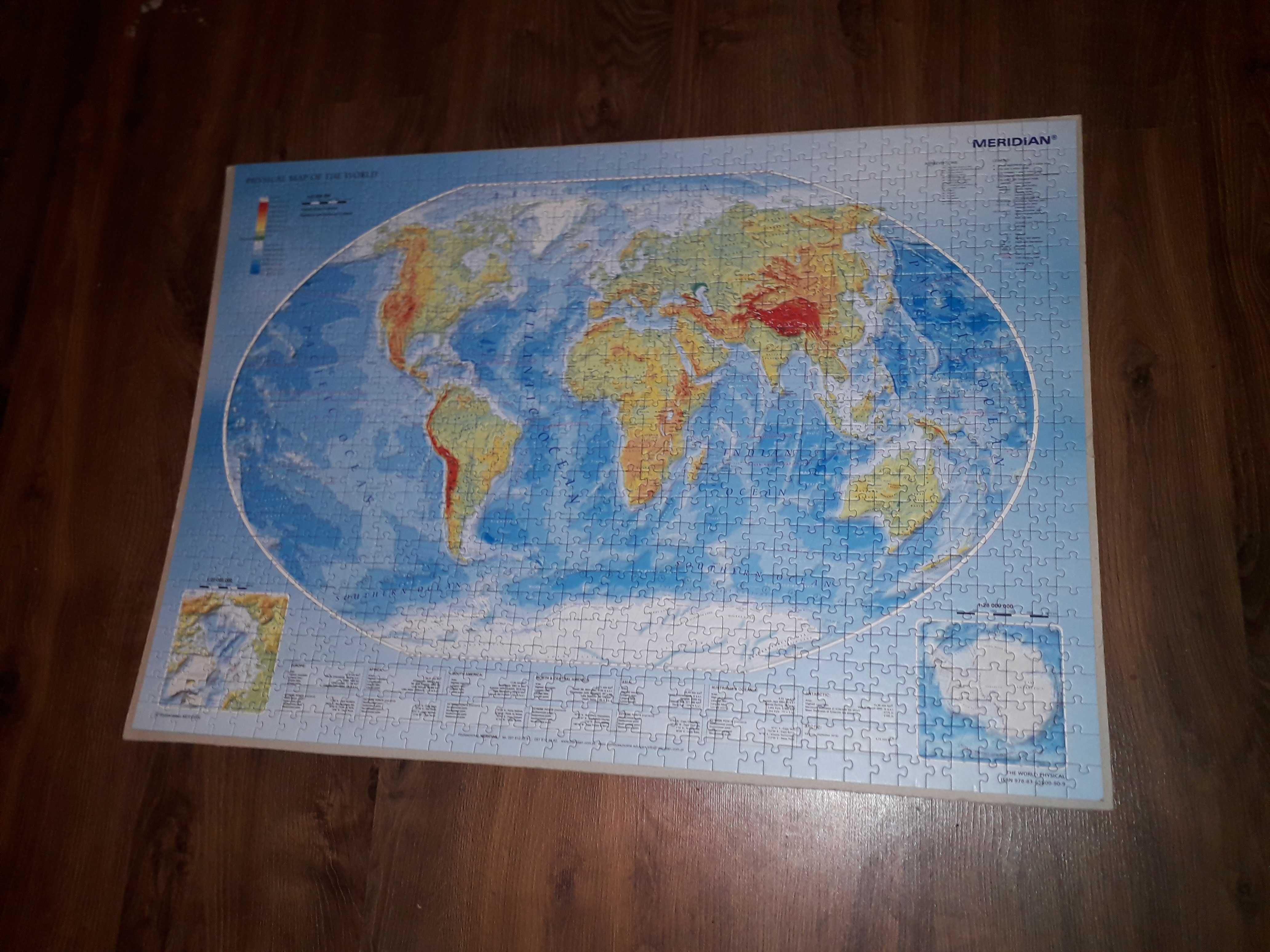 Puzzle Mapa świata 1000 elementów