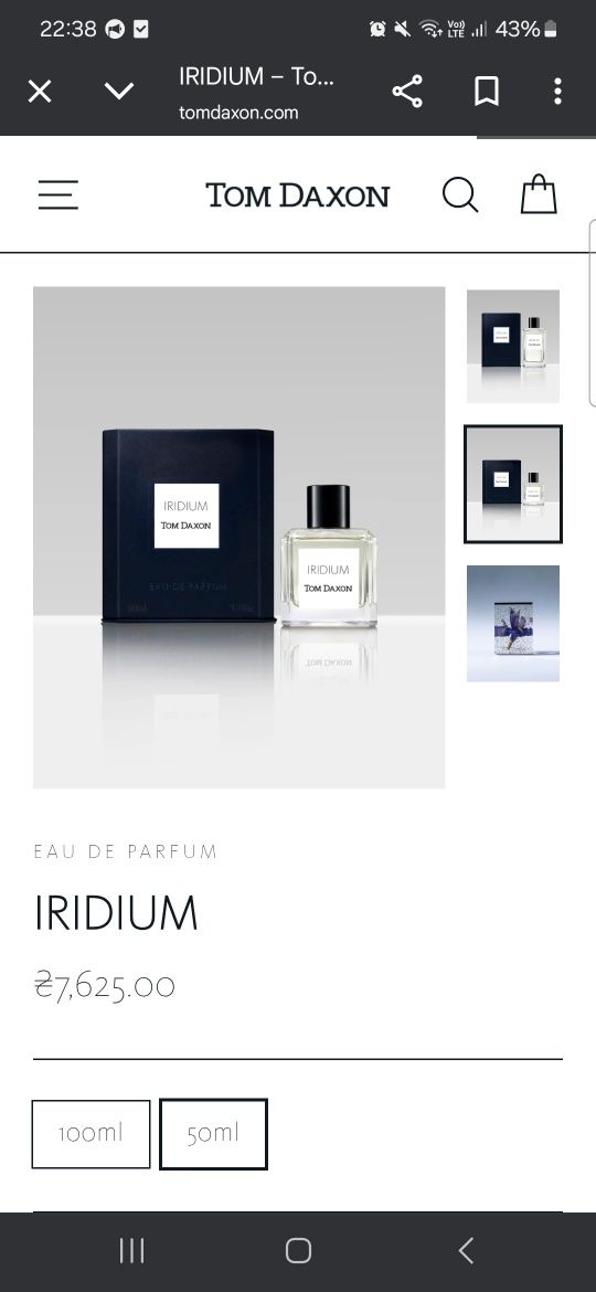 Парфюм, Tom Daxon Iridium, 35 мл