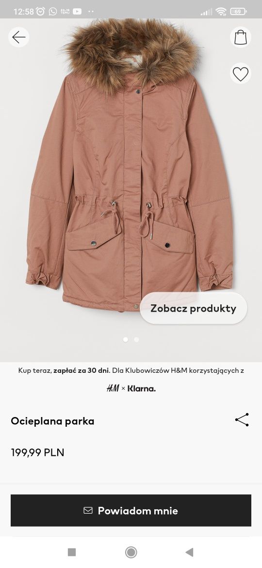 Nowa damska parka h&m r. 40