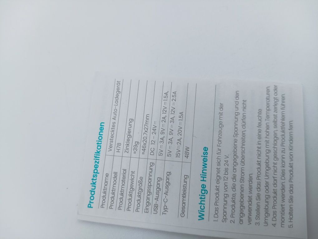 Szybka ładowarka typu c