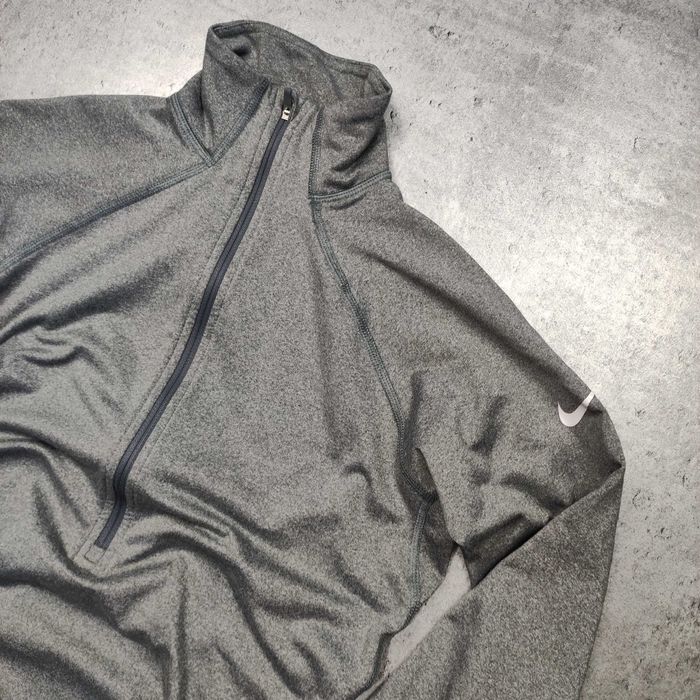 DAMSKA Bluzka Bluza Cienka Sportowa Dri-Fit Nike Szara Logo Rozpinana