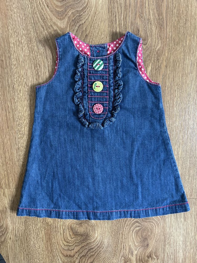 Sukienka Jeansowa Dziewczęca 62 cm