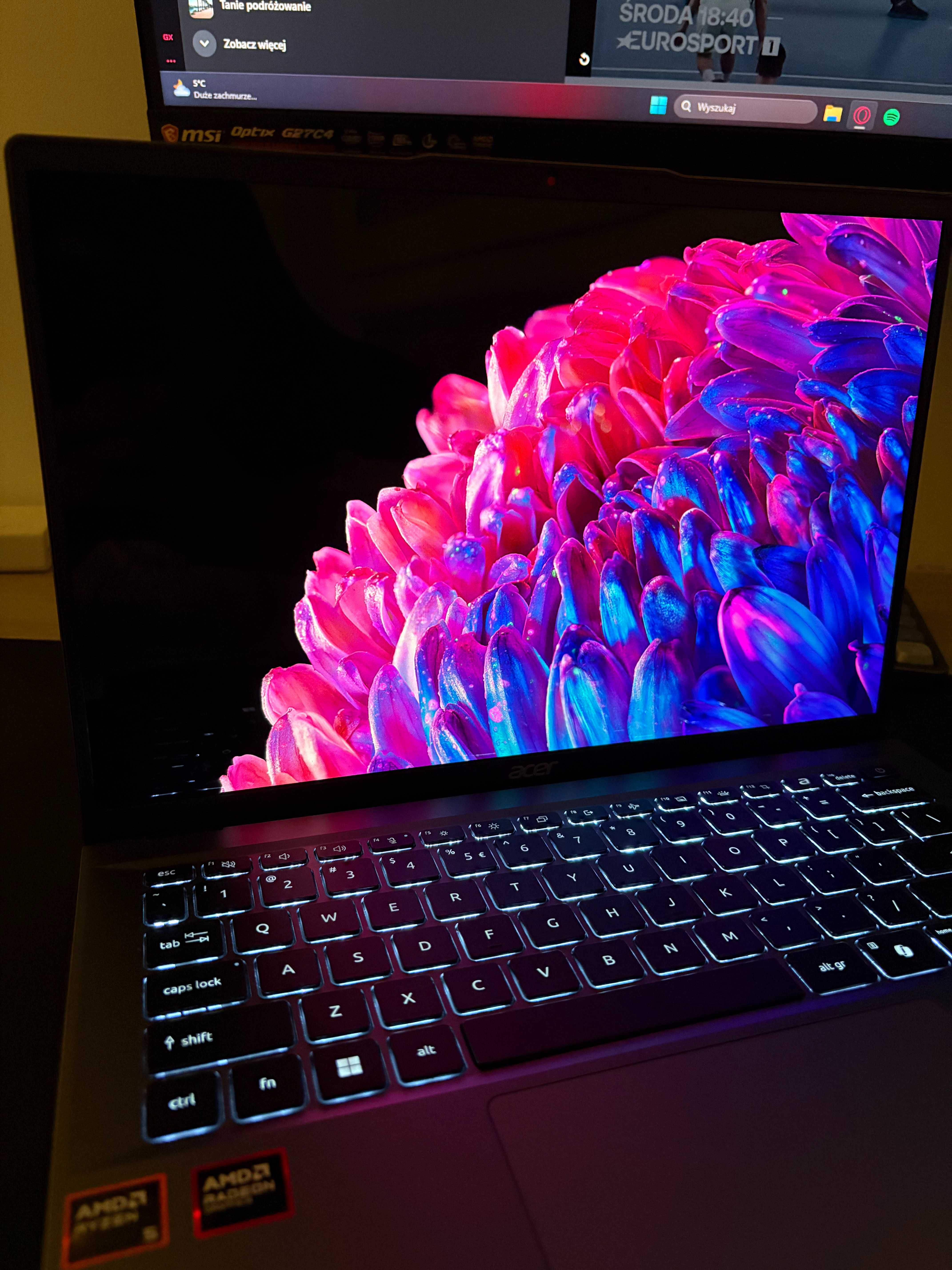 Acer Swift Go 14 – OLED, Ryzen 5, 16 GB RAM – jak nowy
