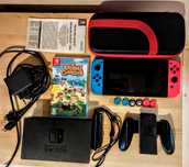 Nintendo Switch z pokrowcem i Acnh animal crossing
