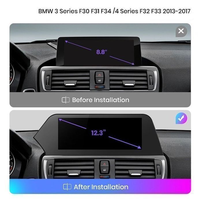 Radio nawigacja BMW 3/4 Serii F30 F31 F34 F32 F33 F36 Android 4GB 64GB