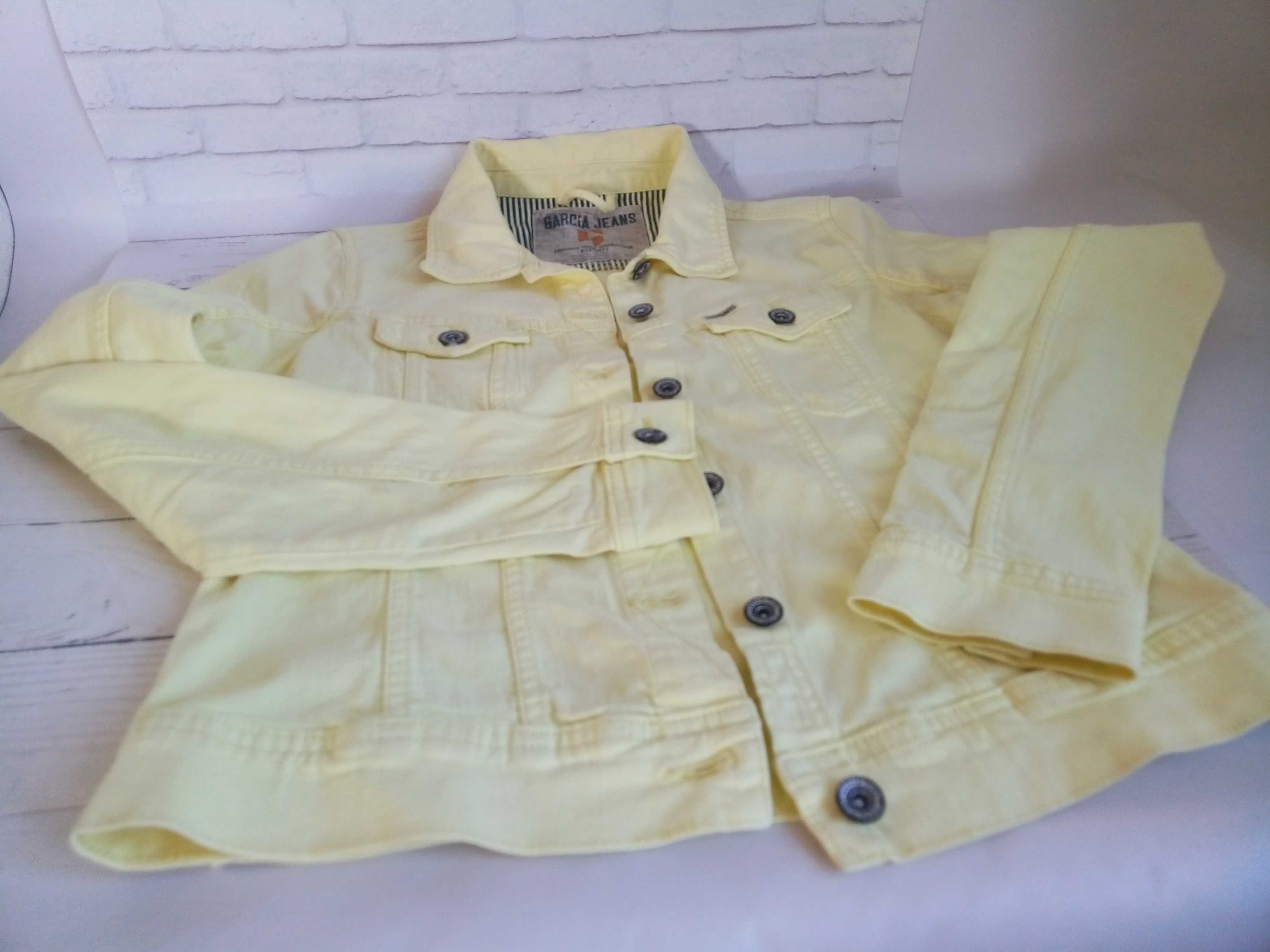 Жіноча джинсова літня куртка, колір лимона.
