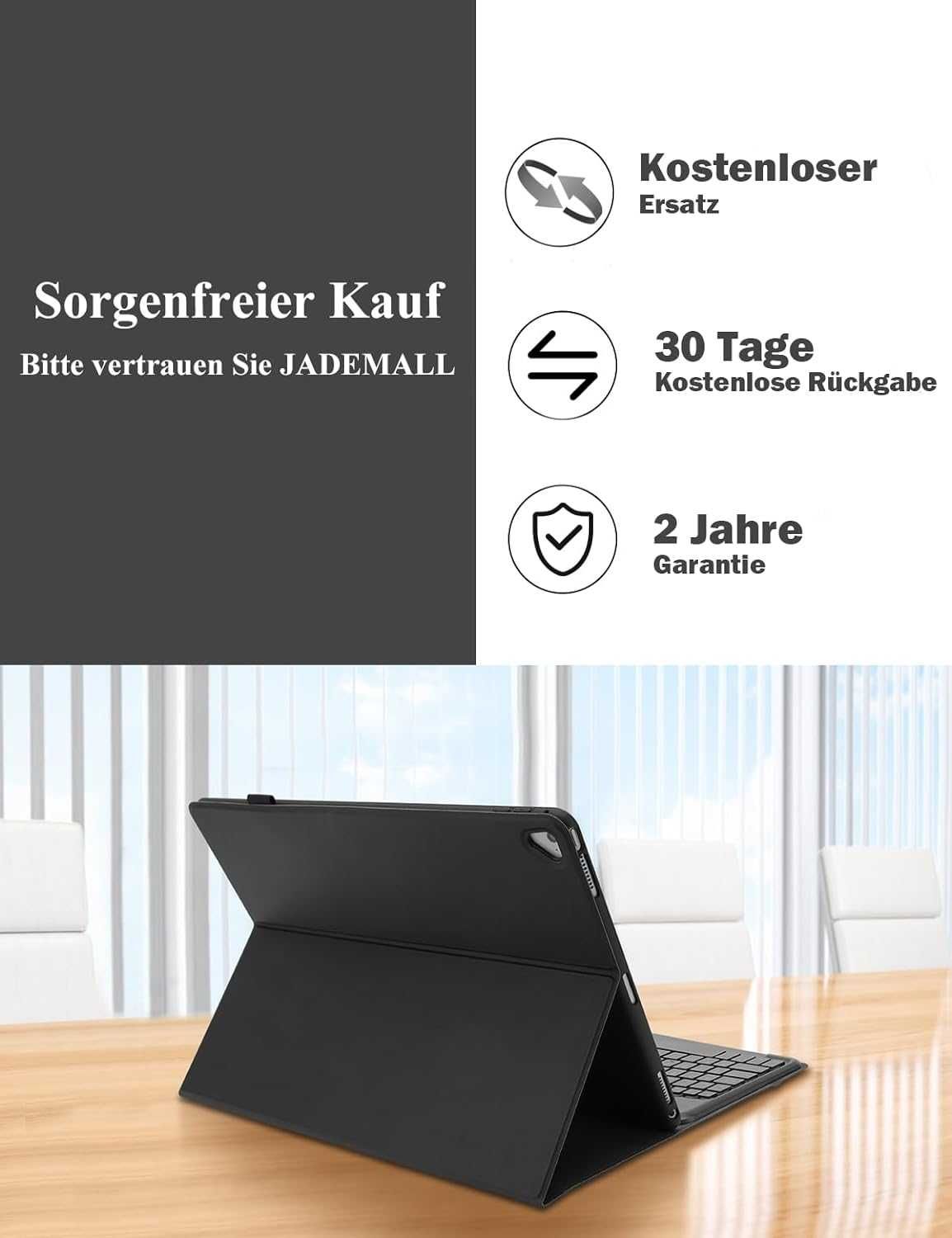 JADEMALL etui klawiatura iPad 10,2'' 9/8/7 gen. 2021 / 2020 / 2019