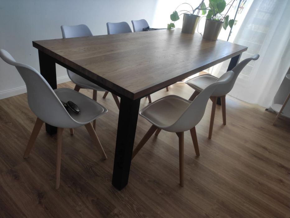 Stół dębowy loft pająk Drewno naturalne